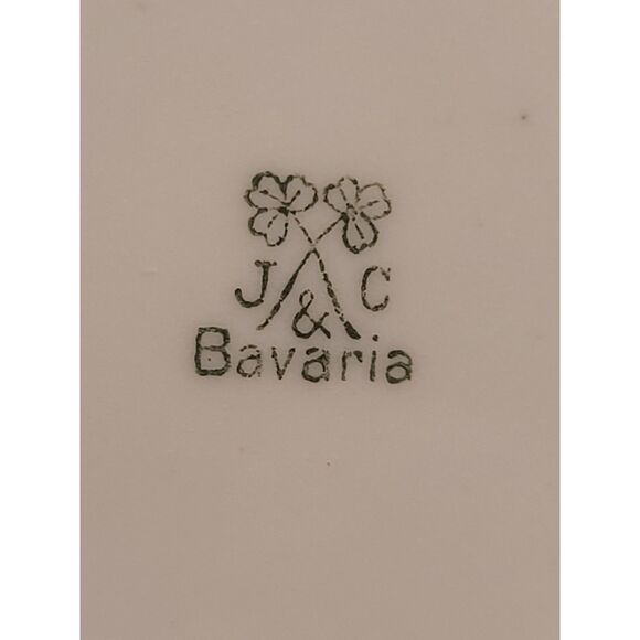 Antique J&C Bavaria Blue Floral Gold Gilt Rim‎ Cup and Saucer 1898-1923 - Picture 4 of 9